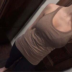 lululemon athletica Brown Ribbed Tank Top